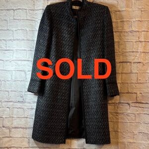 🔵Tahari Navy Blue Tweed Women's Trench Coat